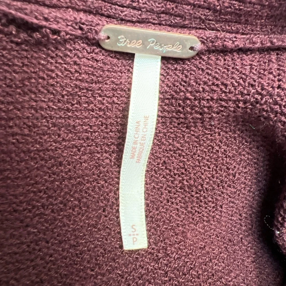Free People Burgundy Criss‎ Cross Bell Sleeve Tunic Sweater